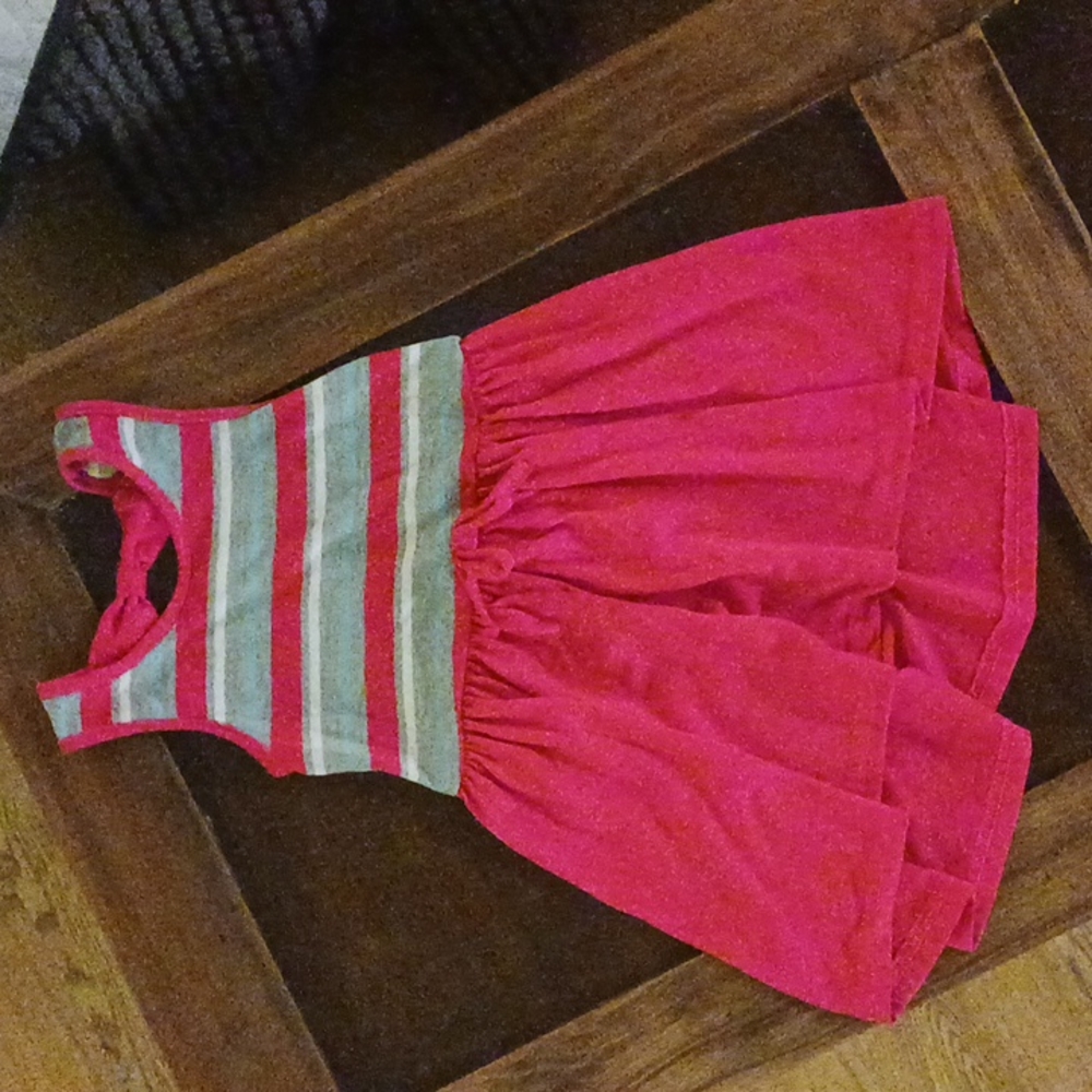 Girl's Pink & Gray Sun Dress